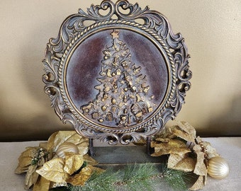 Vintage French bas relief Holiday Sculpture