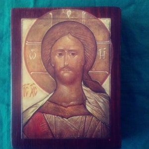 Jesucristo - por el padre Gregory Krug. Postal reciclada tamaño A6.
