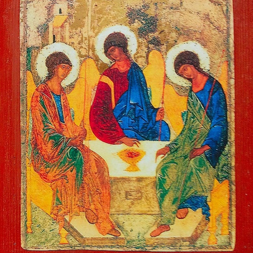 全能者キリストの額装イコン。A4サイズ（12×9インチ弱、約30