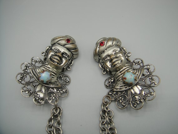 Vintage Fortune Teller or Genie Chatelaine Pins