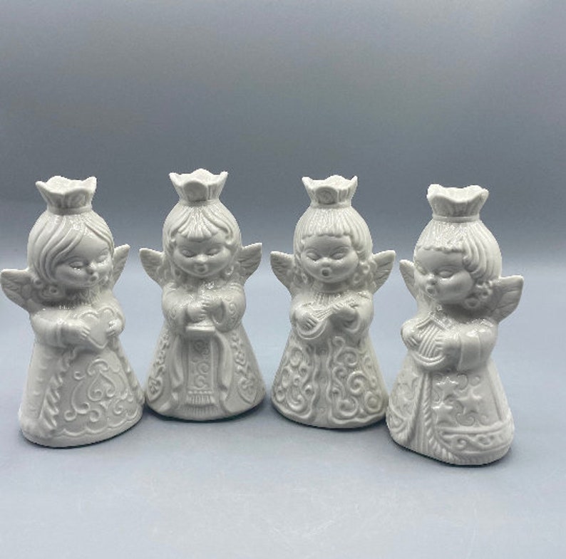 Dresden Angels Candlestick Holders White Choir Angels Etsy