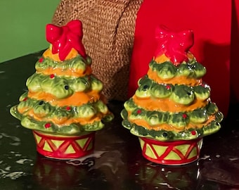 Kerstboom Zout- en Peperstrooiers Kerstvakantie Decor Vintage Vakantie Zout- en Peperstrooiers