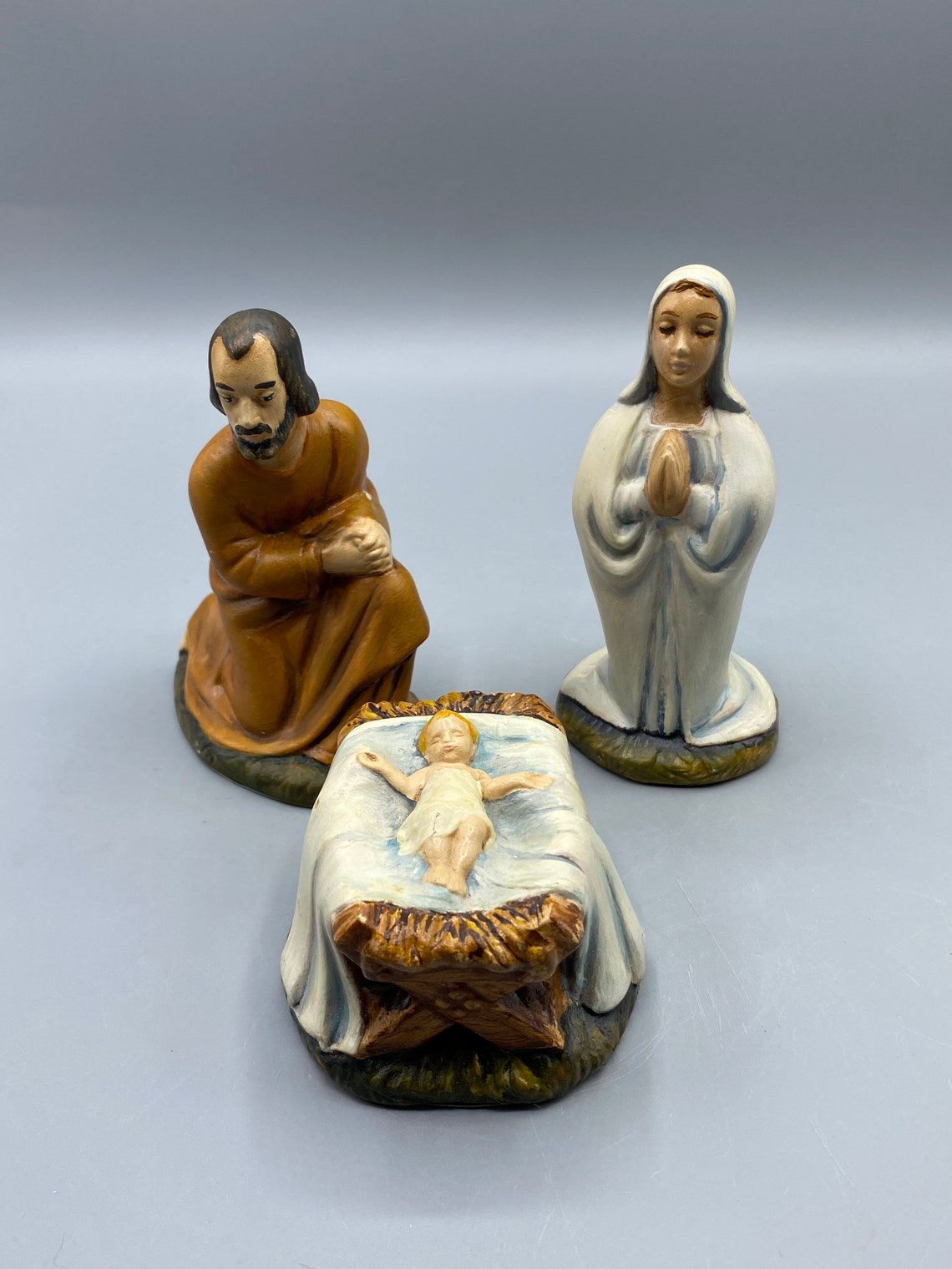 Nativity Set Ceramic Provincial Mold 1980 Painted Figures Etsy