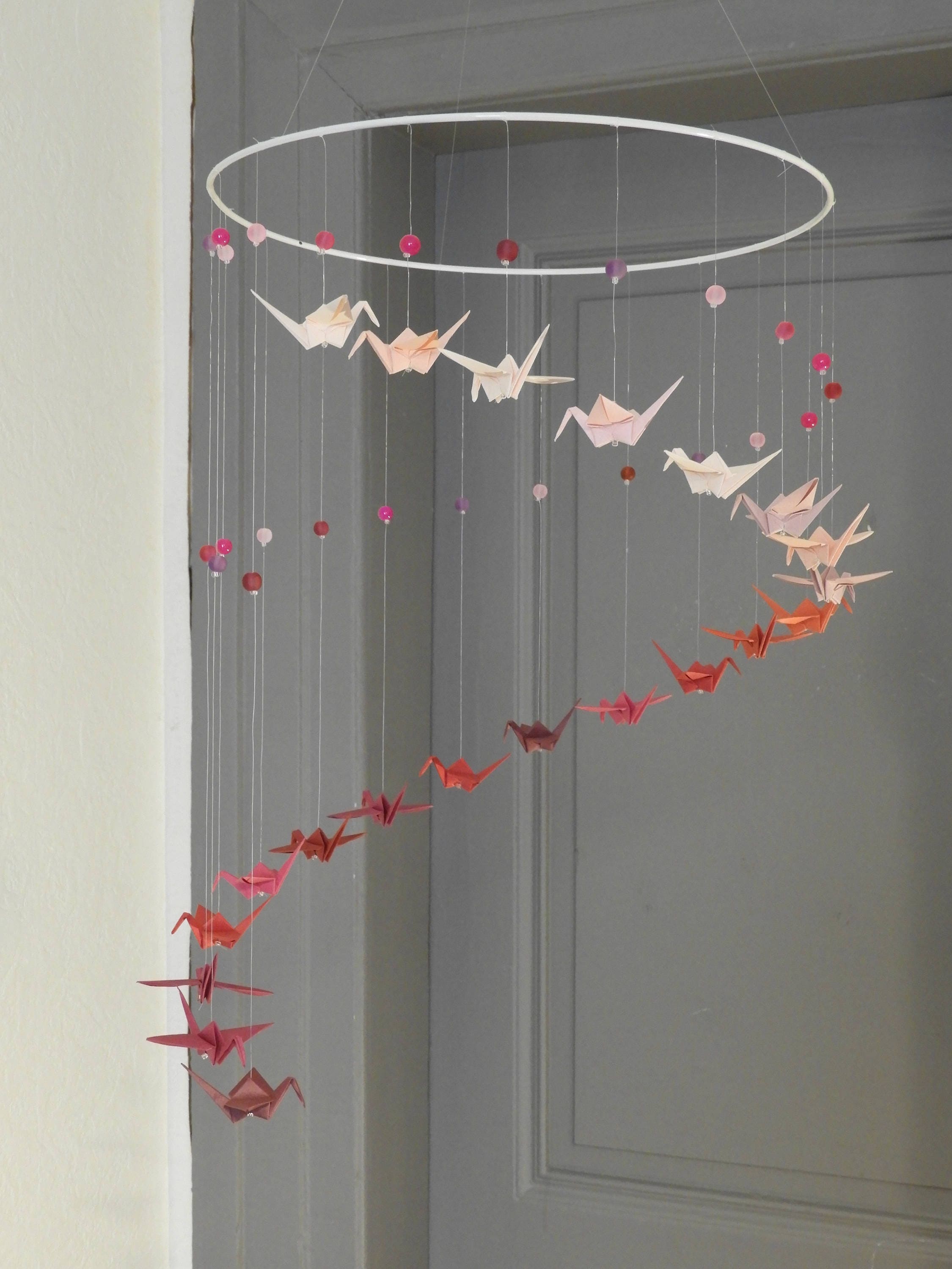 Mobile Origami Spirale Rose