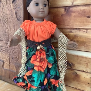 Colorful mexican outfit created for an 18 inch doll like American girl and like size