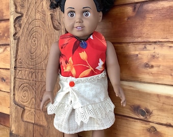 Polynesian outfit created for an 18 inch doll like American girl and like size