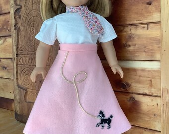 Poodle Skirt Outfit for 18 Inch American Girl Doll