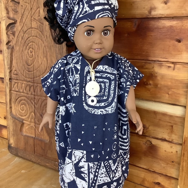 African outfit created for an 18 inch doll like American girl and like size