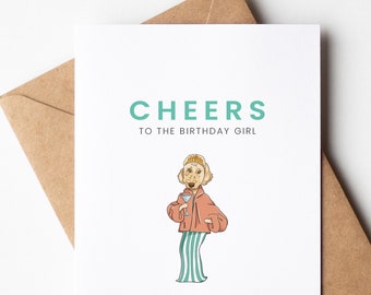 Cheers to the Birthday Girl | Happy Birthday | Dog Theme Card | Birthday Card | Dapper Dogs