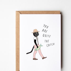 You are Quite the Catch Greeting Card Husband Birthday Card Wife Gift Fishing Gifts for Men Funny Greeting Card image 1