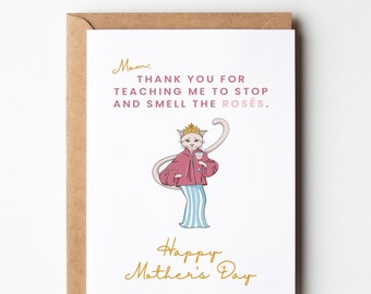 Funny Cat Mother's Day Card: Thank You Mom Gift