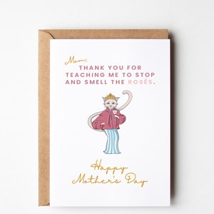 Mothers Day Card Mothers Day Gift from Daughter Thank you Mom Gift Funny Greeting Card image 1