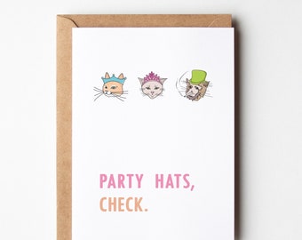 Cat Birthday Card | Party Invitations | Birthday Card | Funny Greeting Card | Dapper Cats