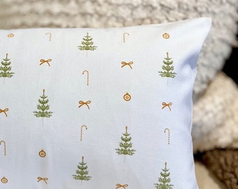 Christmas Trees & Bows Lumbar Pillow Cover | Holiday pillow | Mid Century Modern decor | Housewarming | Stocking Stuffer