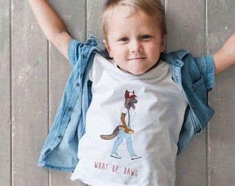Dog Lover What Up Dawg Toddler Graphic Tee | Pet Lover Shirts | Trendy Outfits for Kids | Cute Pet Kids Tee