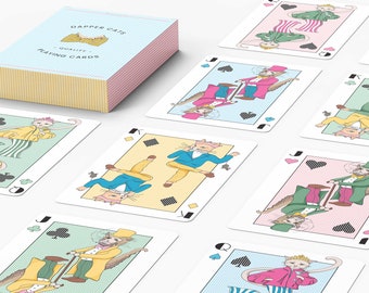 Dapper Cats Playing Cards© - Cartes de poker - Jeu de cartes à jouer - Cartes en lin - Cartes à jouer pour chats - Cadeaux
