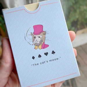 Dapper Cats Playing Cards© Cartes de poker Jeu de cartes à jouer Cartes en lin Cartes à jouer pour chats Cadeaux image 8