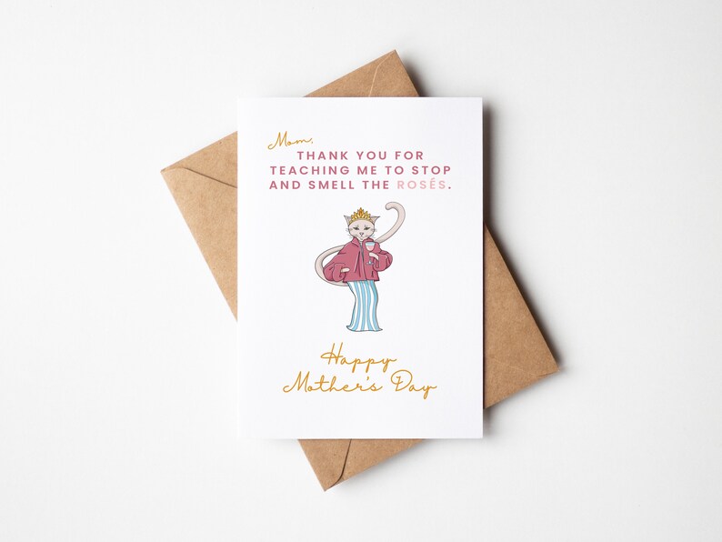 Mothers Day Card Mothers Day Gift from Daughter Thank you Mom Gift Funny Greeting Card image 3