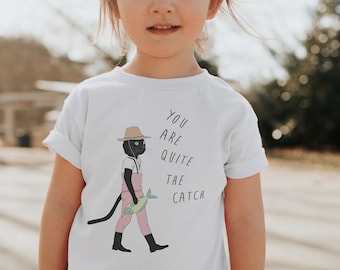 Cat Lover You Are Quite the Catch Toddler Graphic Tee | Pet Lover Shirts | Trendy Outfits for Kids | Cute Pet Kids Tee