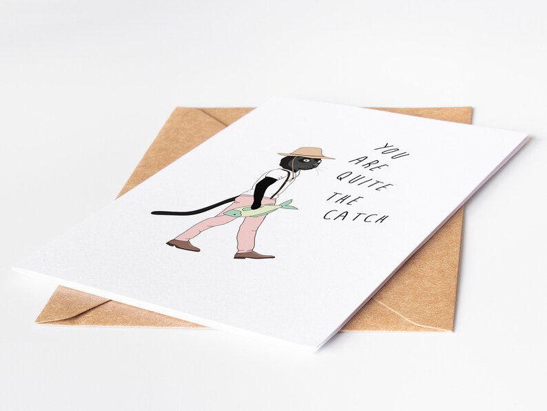 You are Quite the Catch Greeting Card Husband Birthday Card Wife Gift Fishing Gifts for Men Funny Greeting Card image 2