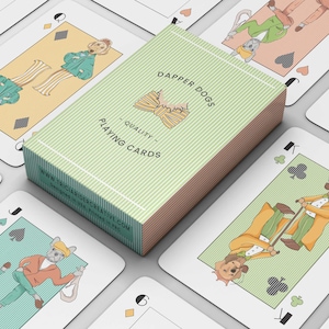 Dapper Dogs Playing Cards© Dog lover Playing Cards, Poker Cards with dog designs, dog cards for game nigh, gifts for pet lovers image 1