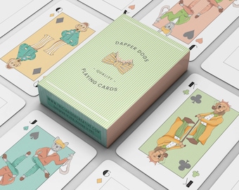 Dapper Dogs Playing Cards© - Dog lover Playing Cards, Poker Cards with dog designs, dog cards for game nigh, gifts for pet lovers