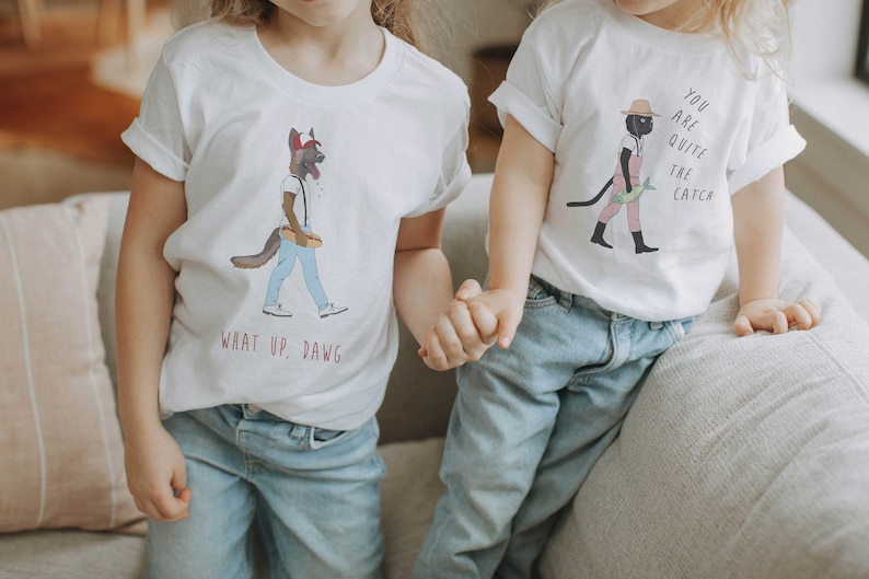 Cat Lover You Are Quite the Catch Toddler Graphic Tee Pet Lover Shirts Trendy Outfits for Kids Cute Pet Kids Tee image 2