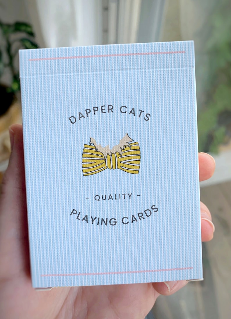 Dapper Cats Playing Cards© Cartes de poker Jeu de cartes à jouer Cartes en lin Cartes à jouer pour chats Cadeaux image 10