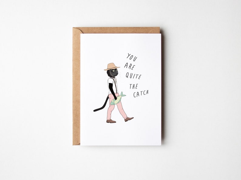 You are Quite the Catch Greeting Card Husband Birthday Card Wife Gift Fishing Gifts for Men Funny Greeting Card image 1