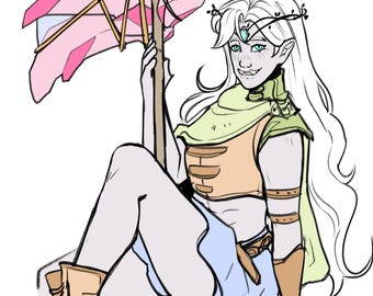 Colored Sketch commission, Commission custom art DnD group art, DnD custom art, custom character art