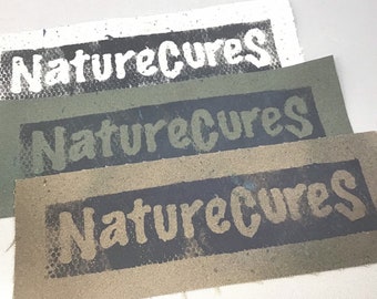 NATURE Canvas patch. Handmade, sew on, ecology patches. -M