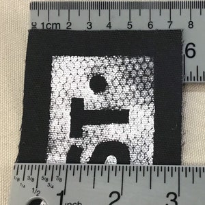 RESIST PERSIST handmade, sew on, black canvas patches. M image 3