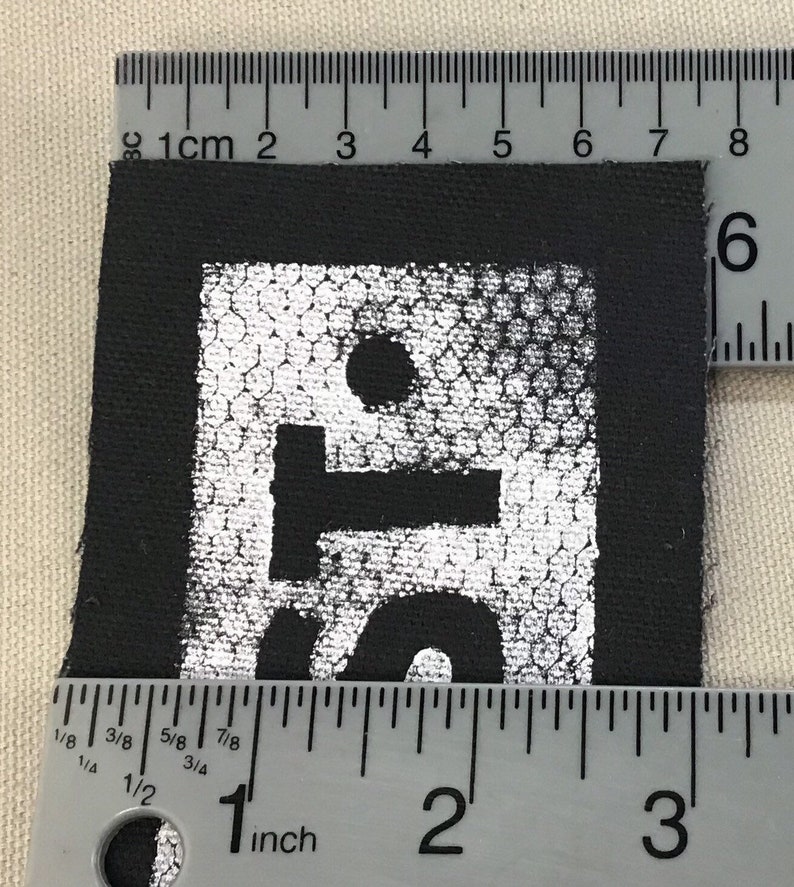 RESIST PERSIST handmade, sew on, black canvas patches. M image 3