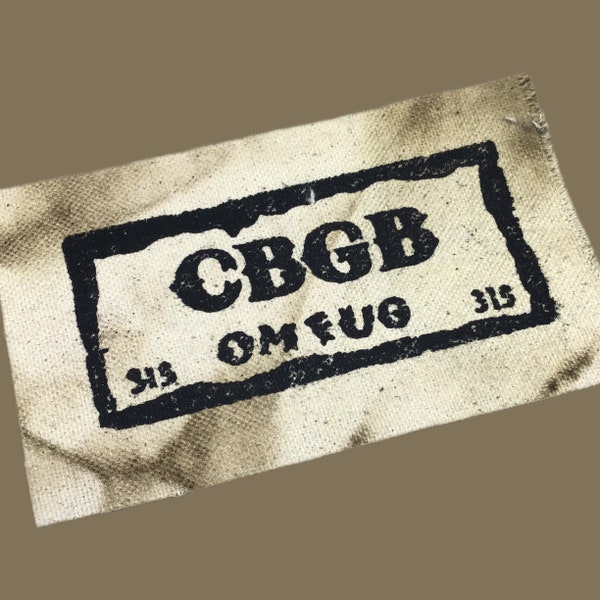 PUNK ORIGINS -CBGB punk rock venue patch.  Handmade, sew on, canvas fabric patches.