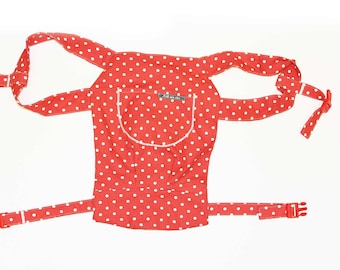 Doll carry/doll backpack dots Red