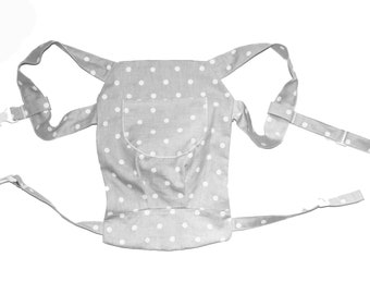 Doll carrier dots gray white