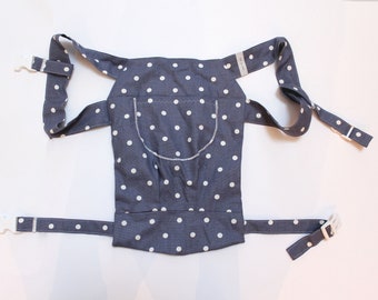 Doll carrier dots blue white