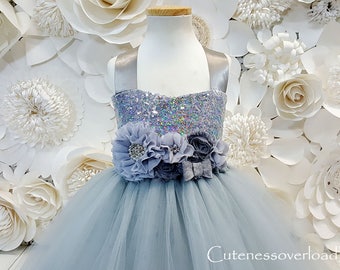 Novia Gris Plata Florista Gris Plata Vestido Tutu Tutu Gris Etsy
