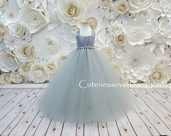 Plata Gris Plata Vestido Gris Plata Vestido Gris Nina De Las Etsy