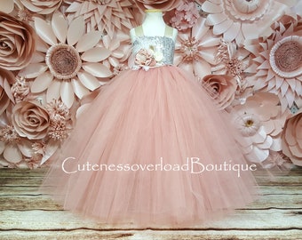 rose gold flower dress
