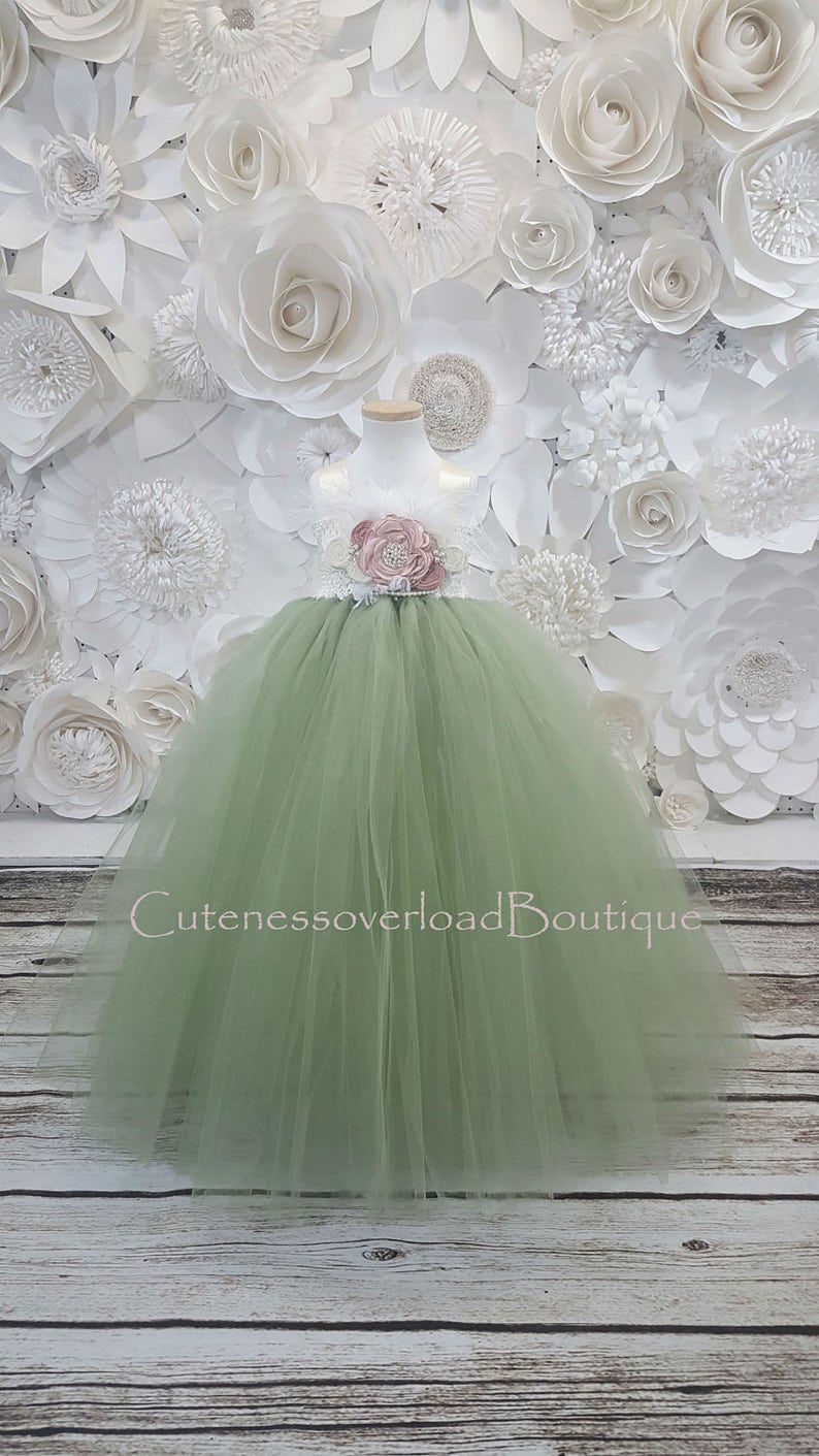 Sage green tutu dress Clearance