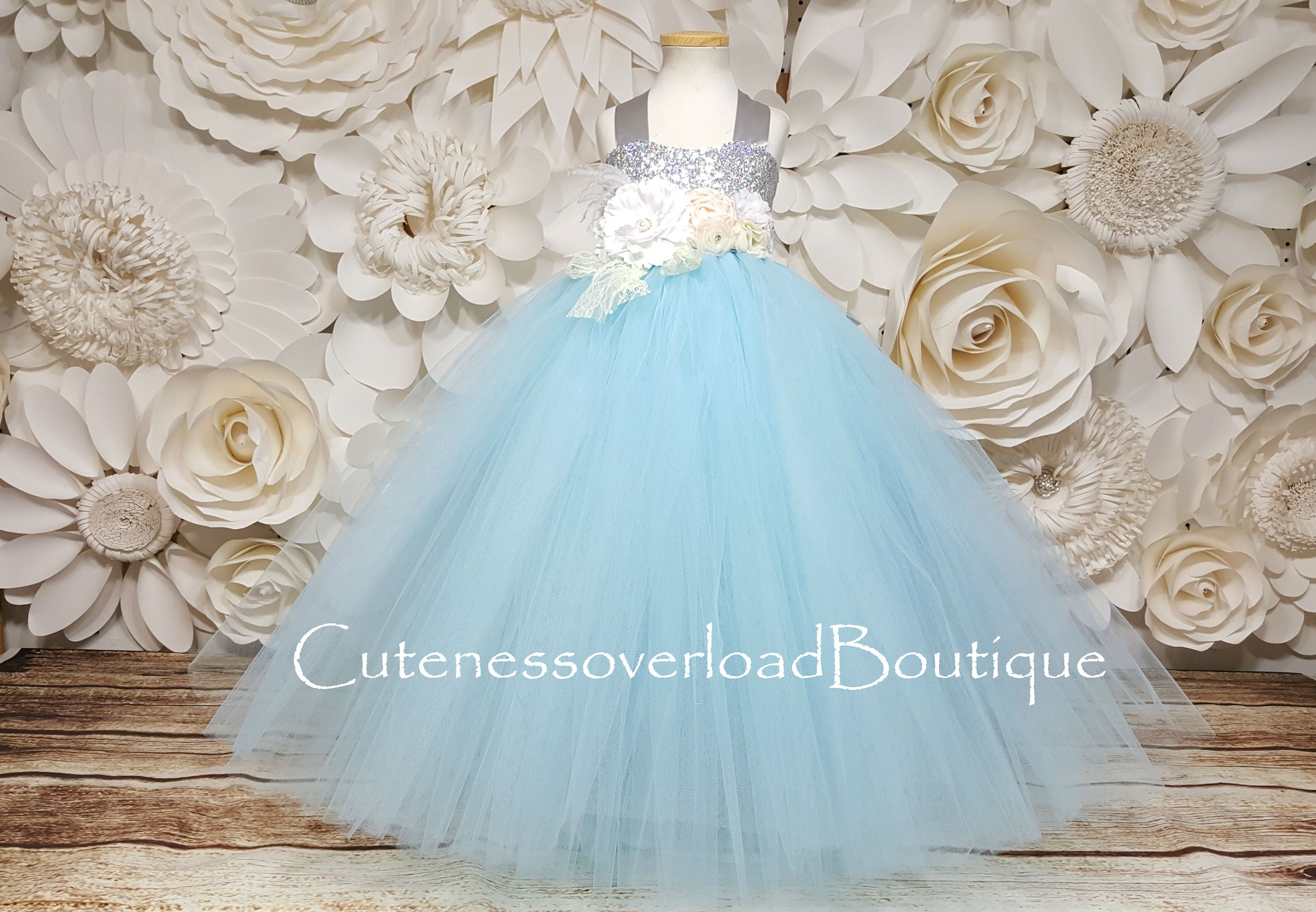 Ice Blue Flower Girl Tutu Dressice Blue Tutu Dressice Blue Etsy