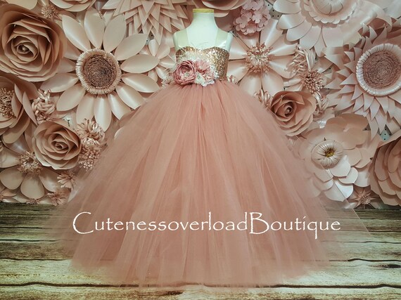 rose gold dress flower girl