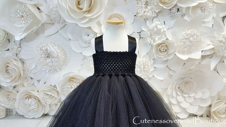 Black Dress-Black Fancy Tutu Dress-Black Flower Girl Tutu Dress-Black Girls Dress-Black Tutu Dress-Black Wedding Dress-Black Baby Dress