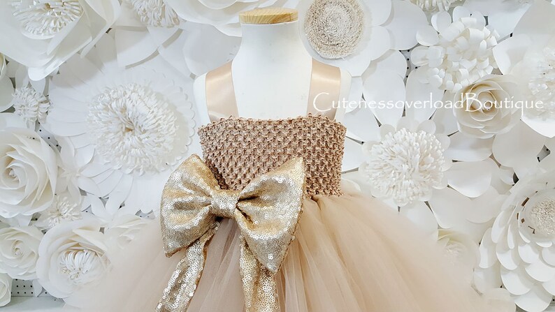 Champagne Wedding Tutu Dress-Champagne Tutu Dress-Champagne Tutu Dress-Champagne Flower Girl Tutu Dress-Flower Girl Tutu Dress-Champagne