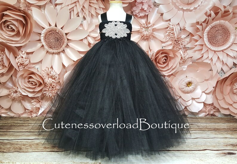 Black Girl Tutu-Black Tutu Dress-Black Flower Girl Tutu Dress-Black Wedding Tutu-Black Girl Tutu-Black Halloween Tutu-Black Wedding Tutu