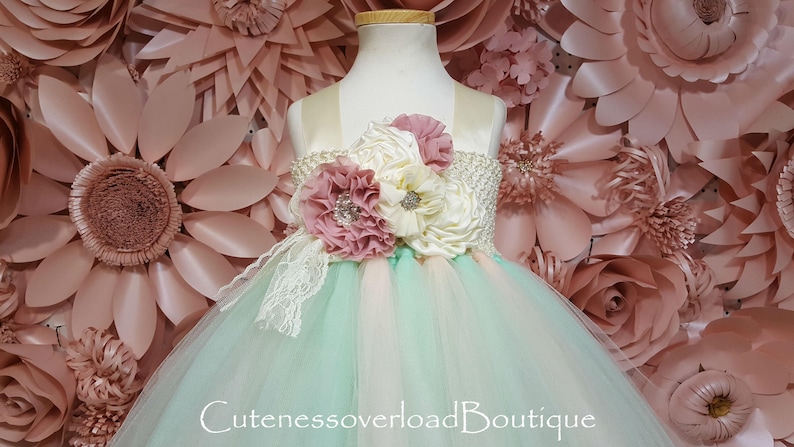 light peach flower girl dresses