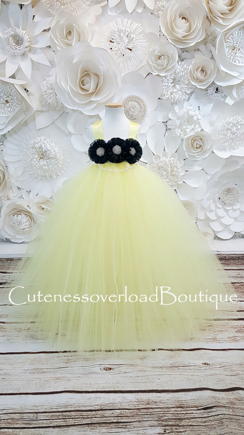 Yellow Flower Girl Tutu Dress-Yellow Tutu Dress-Yellow Dress-Yellow Tutu-Yellow Birthday Tutu-Yellow Bride Dress.
