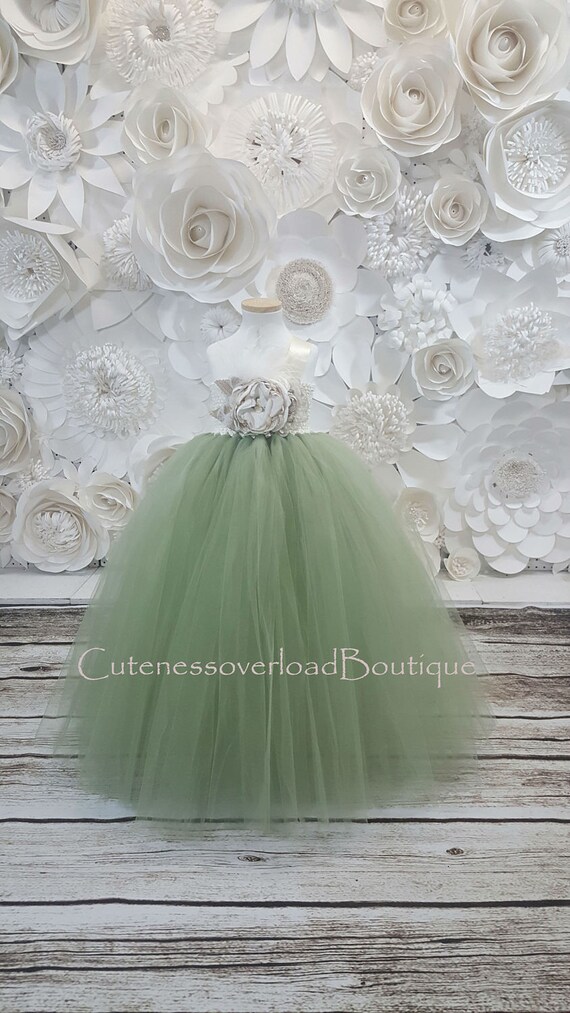 sage green flower girl