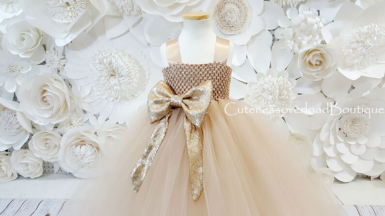 Champagne Wedding Tutu Dress-Champagne Tutu Dress-Champagne Tutu Dress-Champagne Flower Girl Tutu Dress-Flower Girl Tutu Dress-Champagne